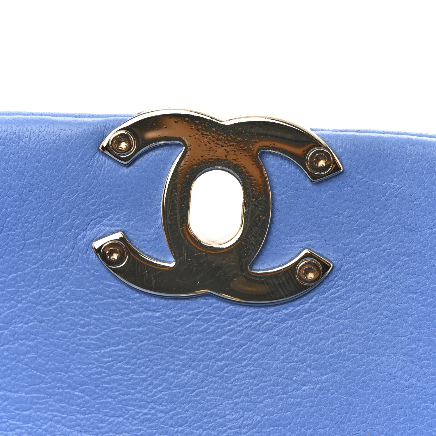 Chanel Lambskin Enamel Quilted Small Chain Frame Flap Blue 1776405