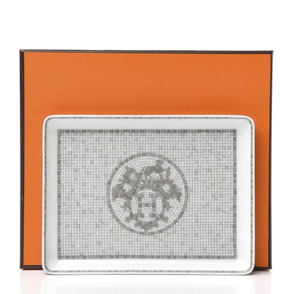 Hermes Porcelain Mosaique Au 24 Sushi Plate Platine 5 of 5