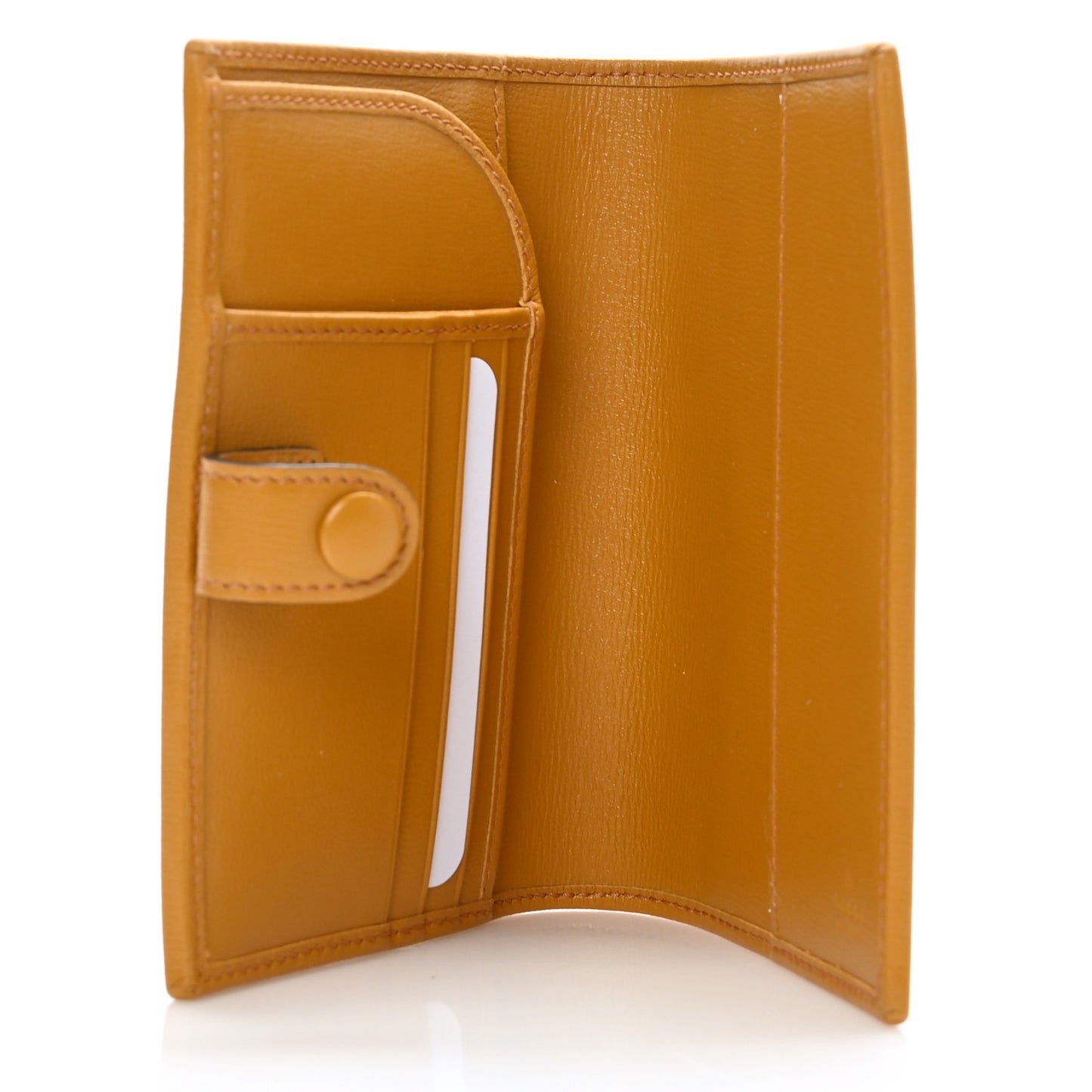 GG Supreme Monogram Textured Calfskin Retro Interlocking G Passport Case Beige Yellow