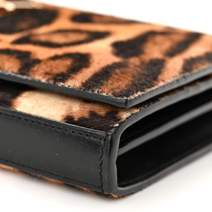 Saint Laurent Calf Hair Monogram Chain Wallet Leopard 9 of 12