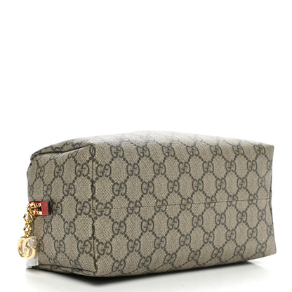 Gucci Soft GG Supreme Monogram Calfskin Large Ophidia Cosmetic Case Beige Ebony Hibiscus Red 4 of 7