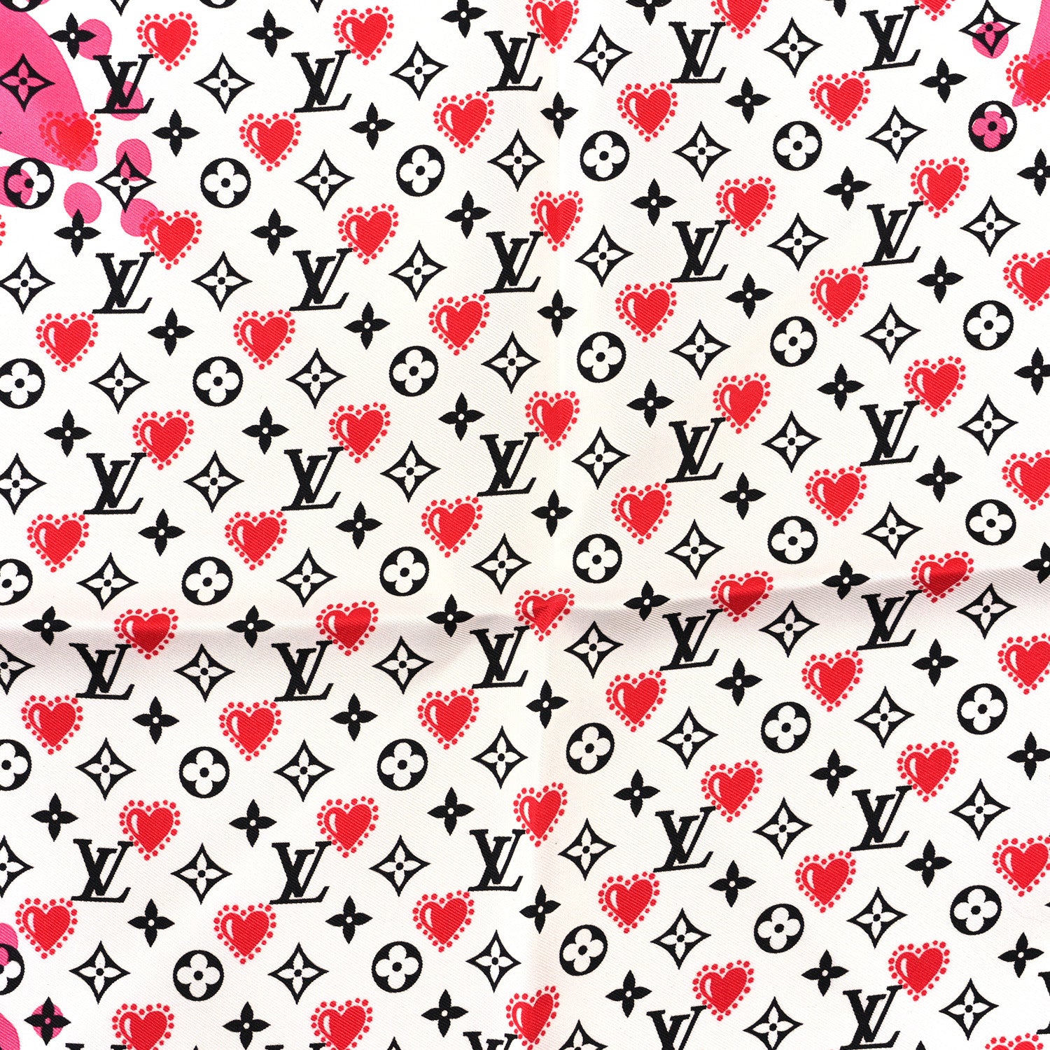 Louis Vuitton Silk I LV U Square 45 Scarf Pink White 3 of 3