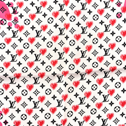 Louis Vuitton Silk I LV U Square 45 Scarf Pink White 3 of 3