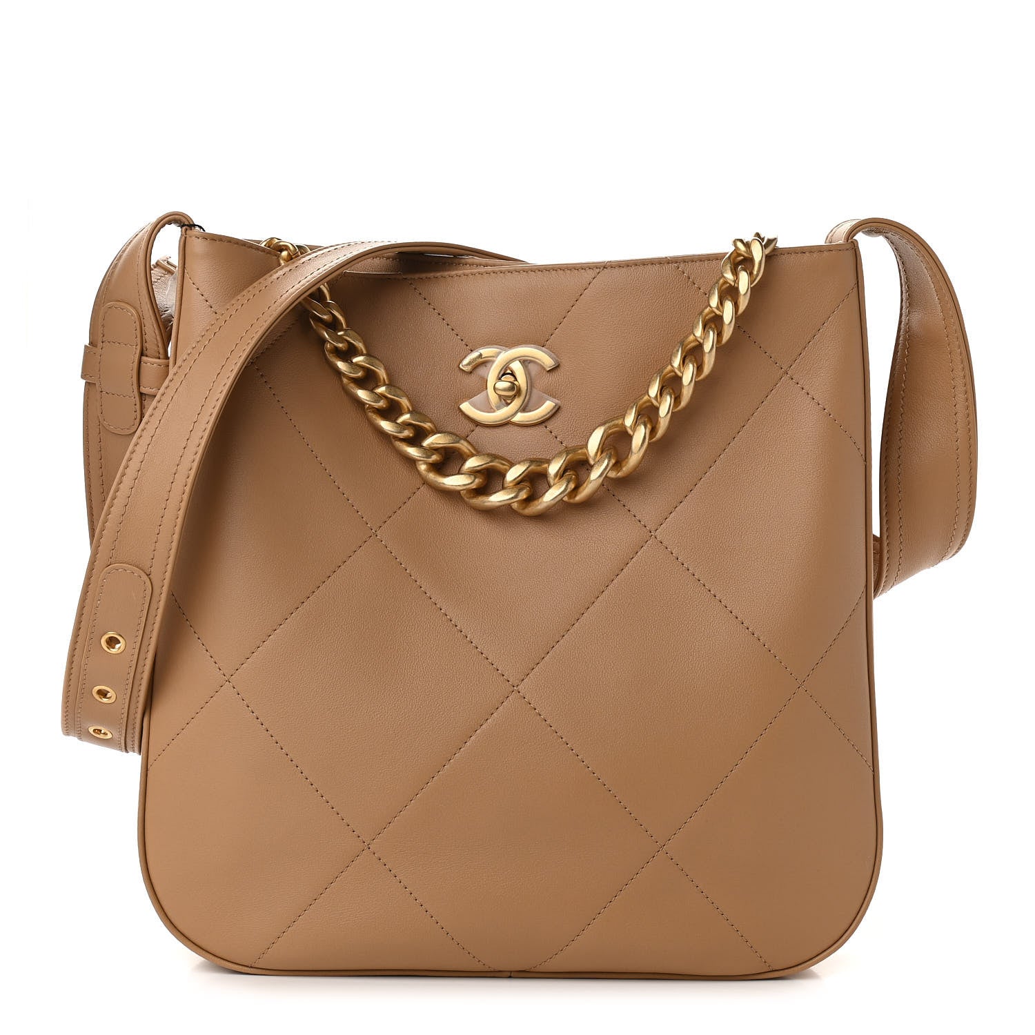 Chanel Calfskin Stitched Easy Mood Hobo Beige 1 of 11