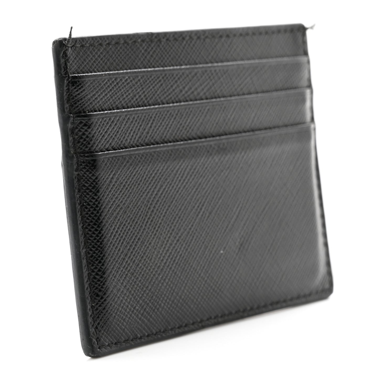Saffiano Metal Card Holder Black