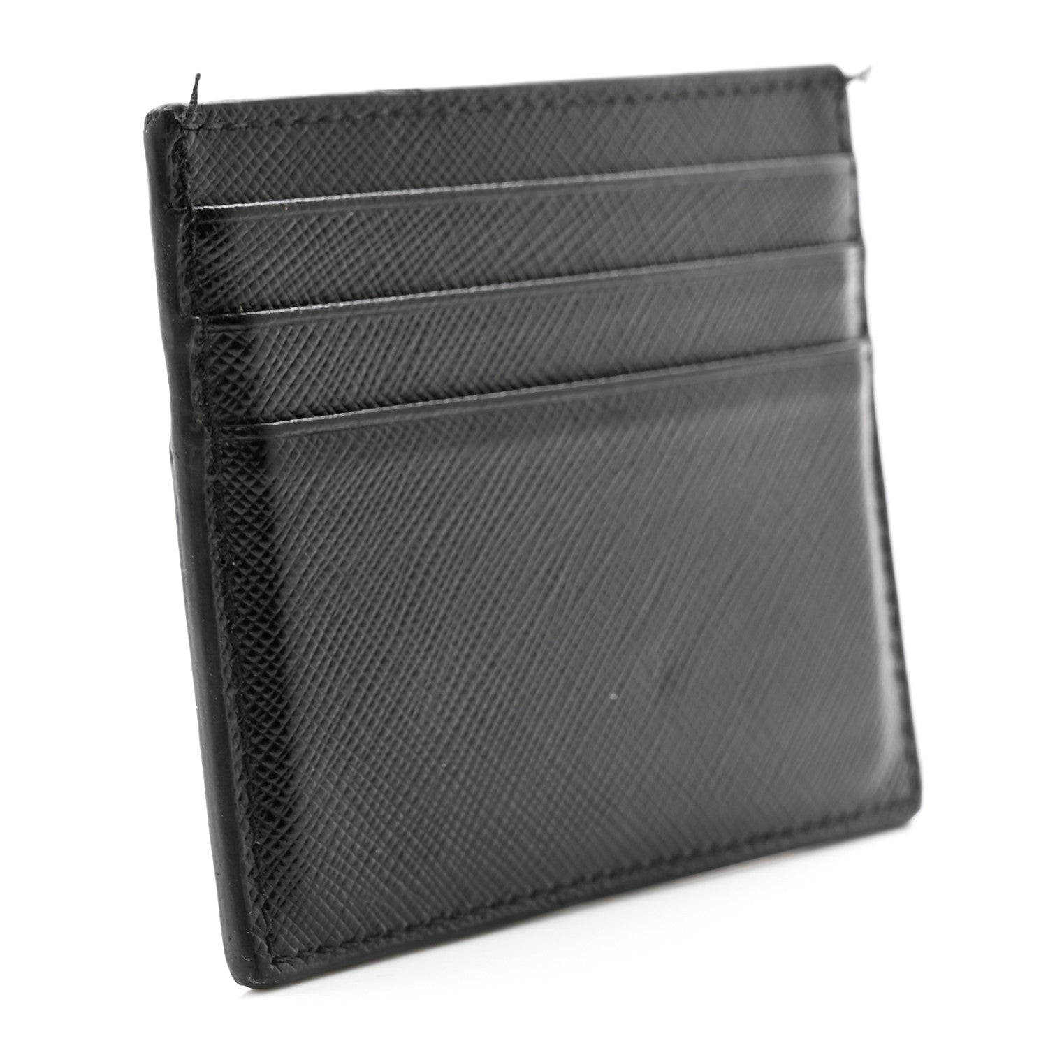 Prada Saffiano Metal Card Holder Black 3 of 9