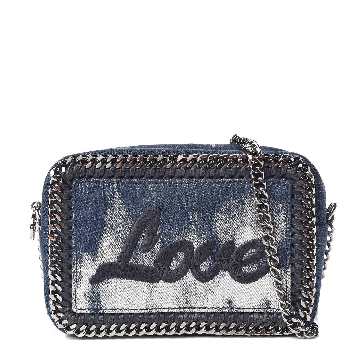 Stella McCartney Denim Love Falabella Crossbody Camera Bag Blue 1 of 10