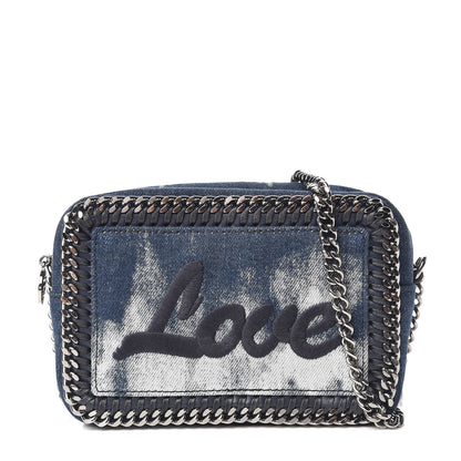 Stella McCartney Denim Love Falabella Crossbody Camera Bag Blue 1 of 10