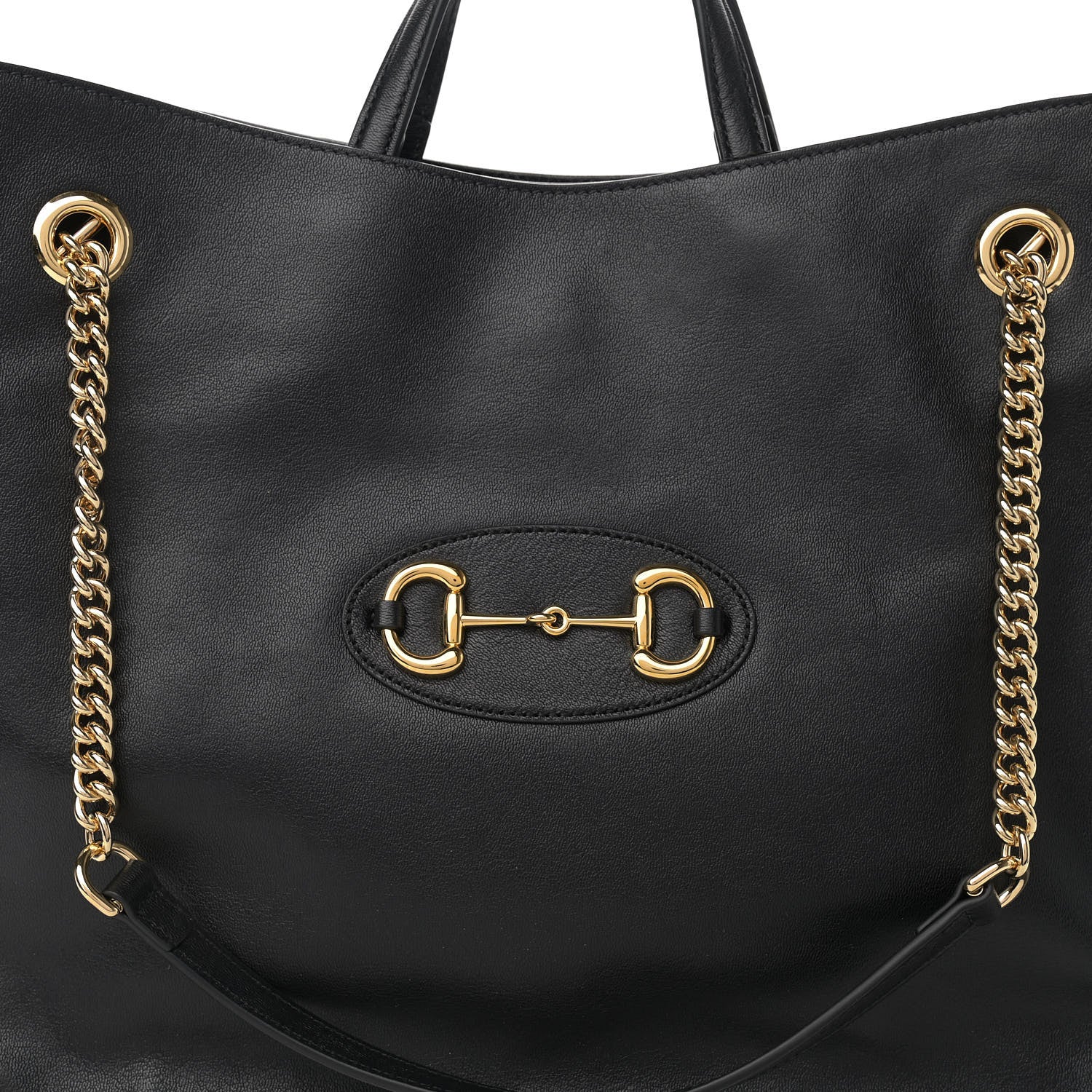Gucci Calfskin Large Horsebit 1955 Tote Bag Black 8 of 12