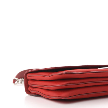 Prada Saffiano Tessuto Nylon Chain Shoulder Bag Rosso 9 of 11