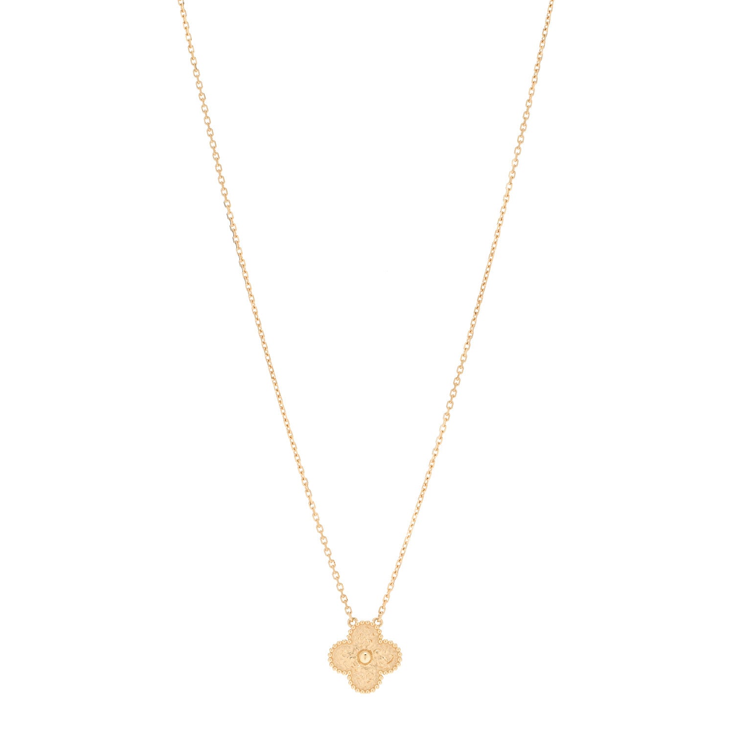 Van Cleef & Arpels 18K Yellow Gold Vintage Alhambra Pendant Necklace 1 of 5