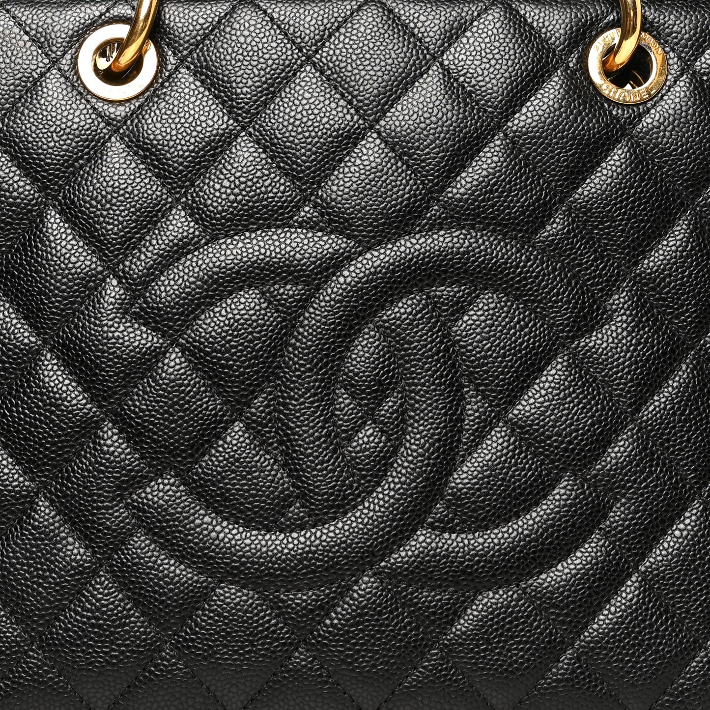 Caviar Quilted Grand Shopping Tote GST Black
