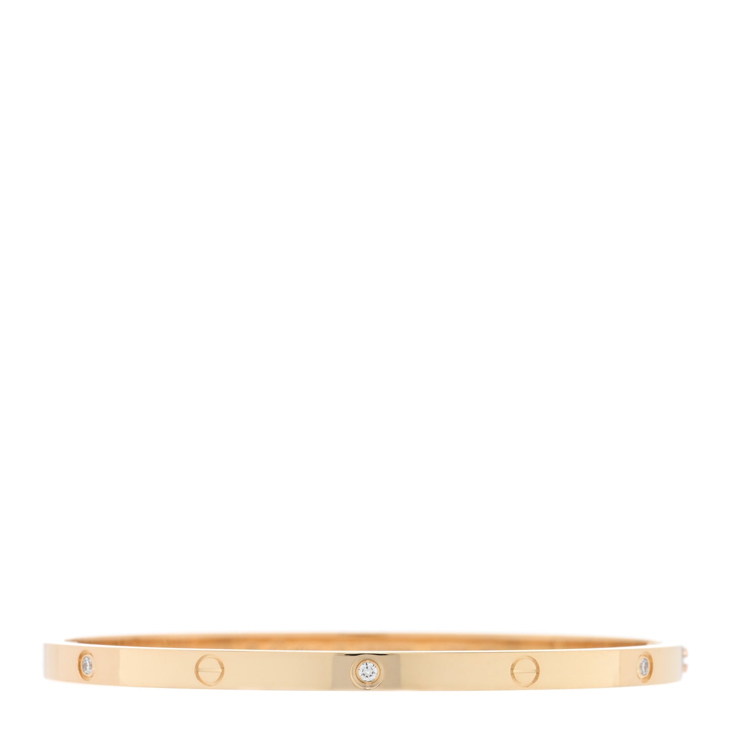 18K Yellow Gold 6 Diamond Small LOVE Bracelet 17