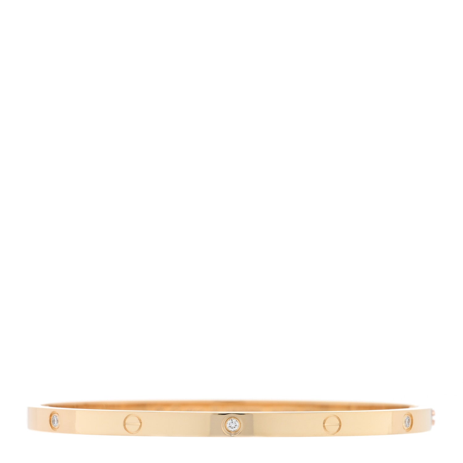 Cartier 18K Yellow Gold 6 Diamond Small LOVE Bracelet 17 1 of 6