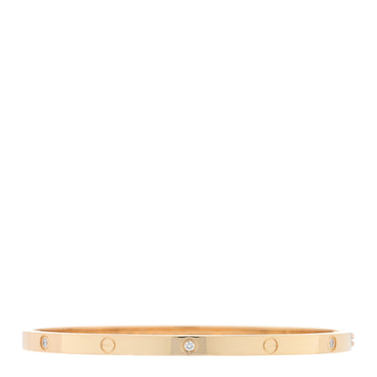Cartier 18K Yellow Gold 6 Diamond Small LOVE Bracelet 17 1 of 6