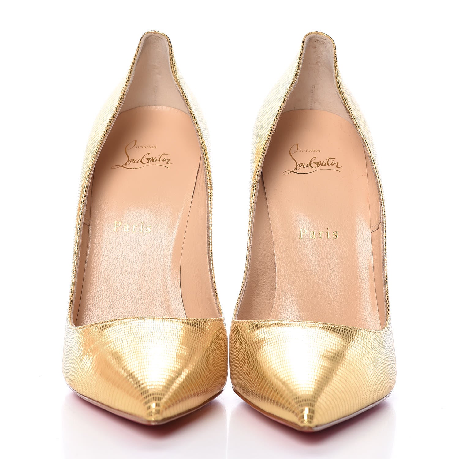 Christian Louboutin Laminato Dino So Kate 120 Pumps 40 Gold 2 of 8