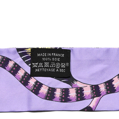 Hermes Silk The Savana Dance Twilly Mauve Jaune Rose 4 of 6