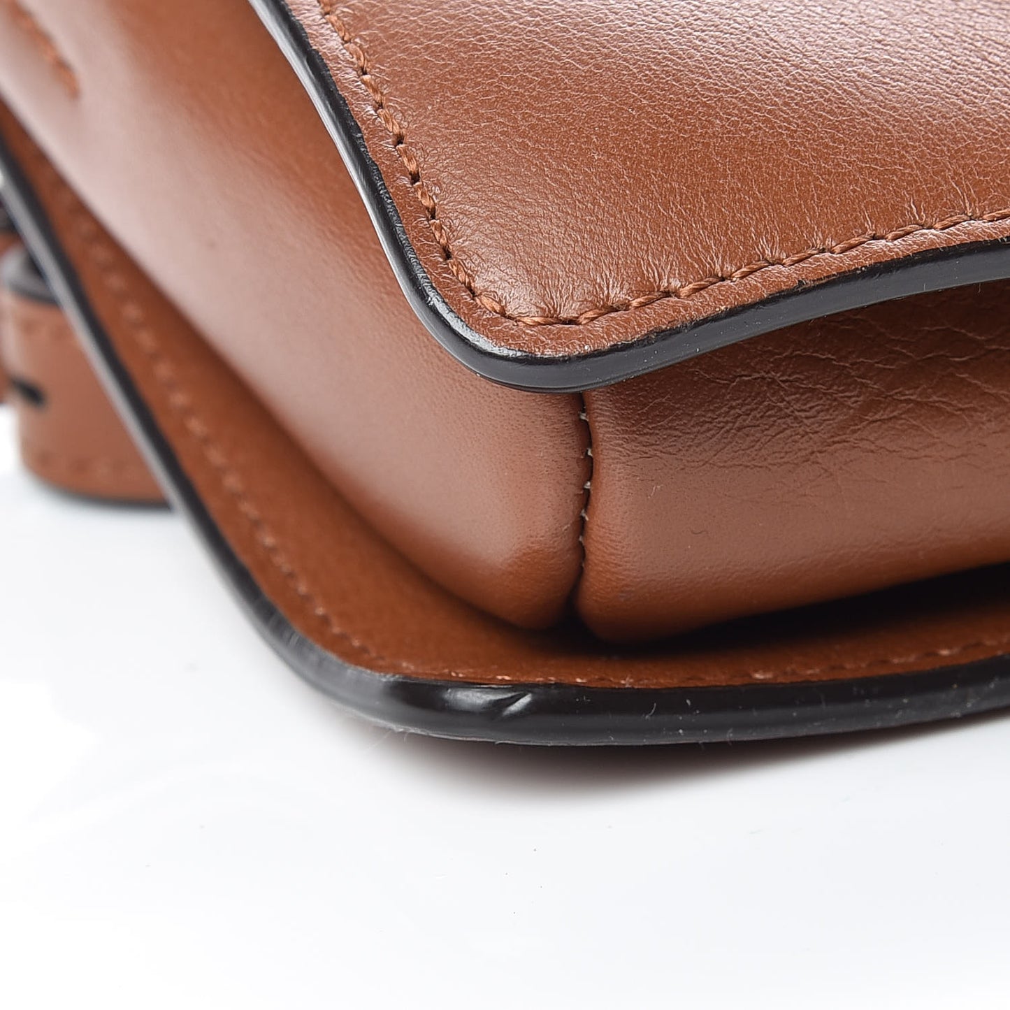 Suede Calfskin Small Faye Shoulder Bag Tobacco