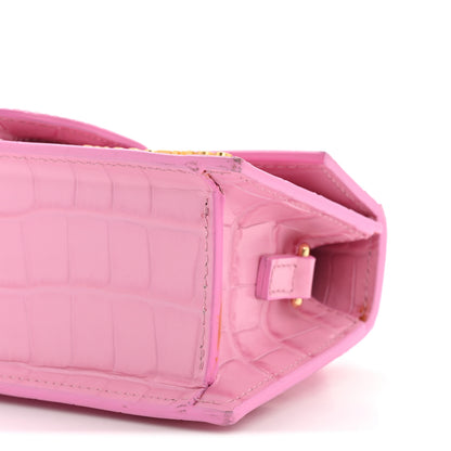 Jacquemus Calfskin Crocodile Embossed Le Bambino Pink 9 of 12