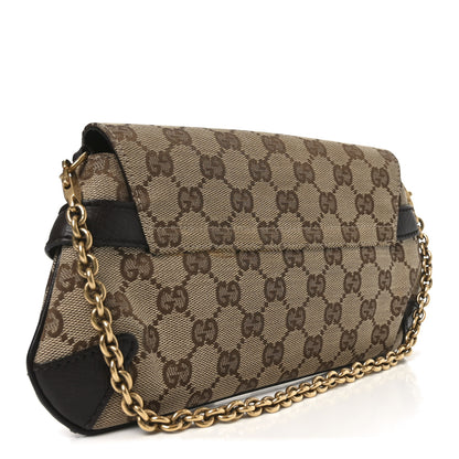Gucci Monogram Horsebit Clutch Dark Brown 3 of 10