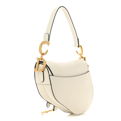 Christian Dior Grained Calfskin Saddle Bag White 3 of 11