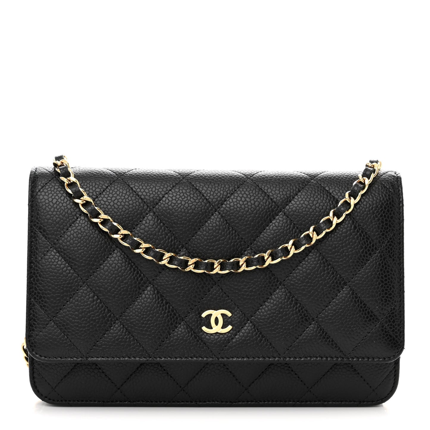 Caviar Quilted Wallet On Chain WOC Black