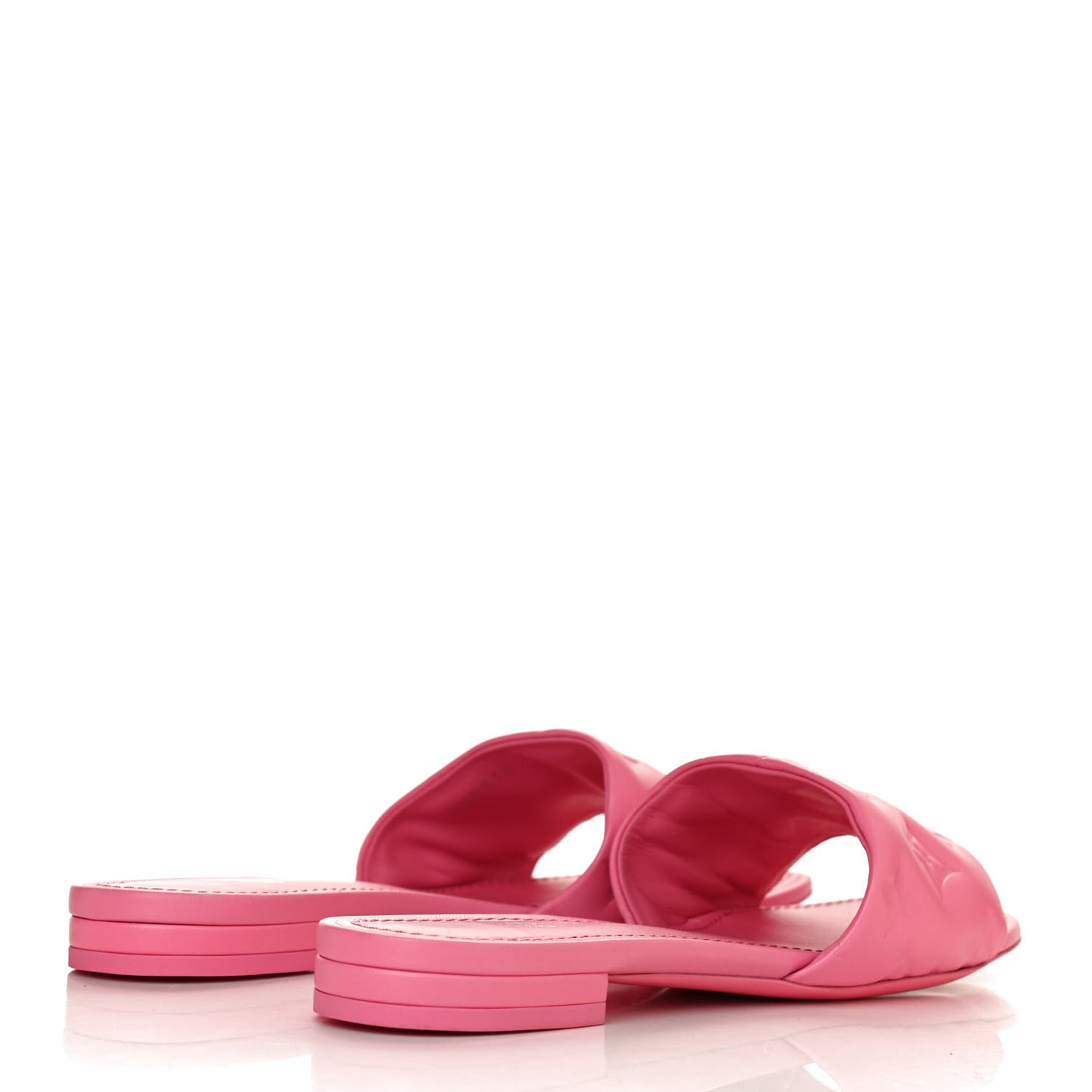 Lambskin Embossed Monogram Revival Flat Mules 36 Rose Pop