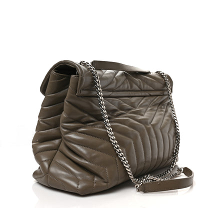Saint Laurent Calfskin Y Quilted Monogram Large Loulou Chain Satchel Taupe 3 of 9