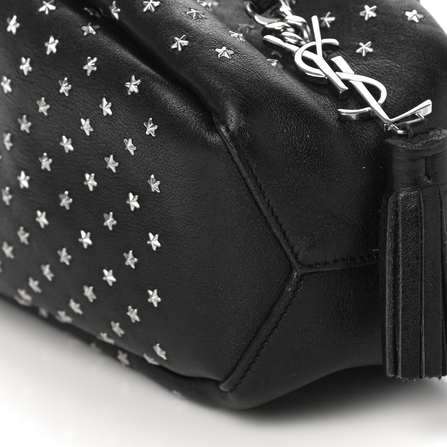 Saint Laurent Calfskin Star Studded Small Emmanuelle Bucket Bag Black 7 of 8