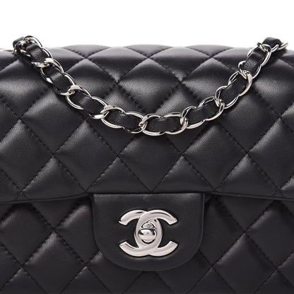 Chanel Lambskin Quilted Mini Rectangular Flap Black 10 of 11