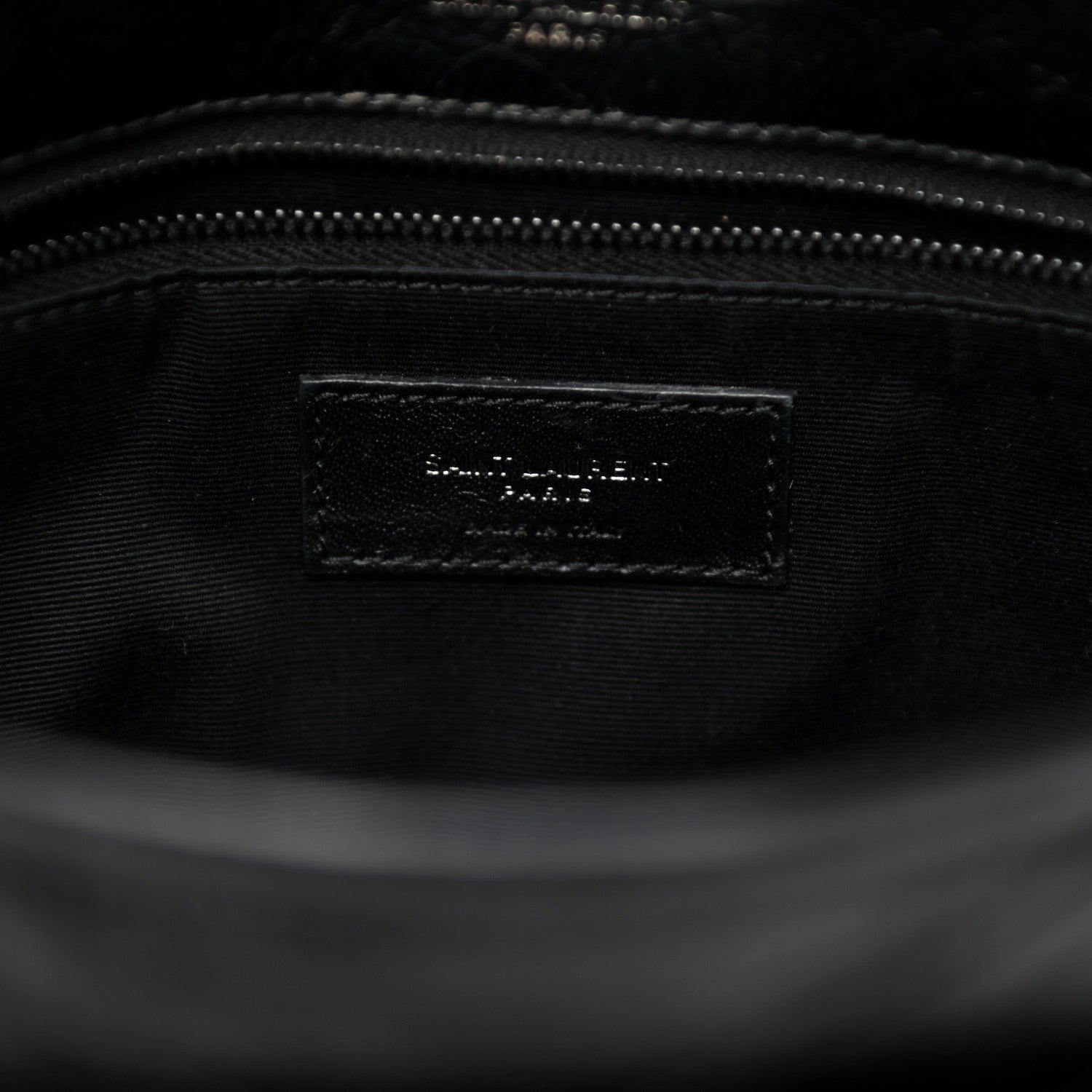 Saint Laurent Crinkled Calfskin Matelasse Monogram Medium Niki Chain Satchel Black 6 of 9