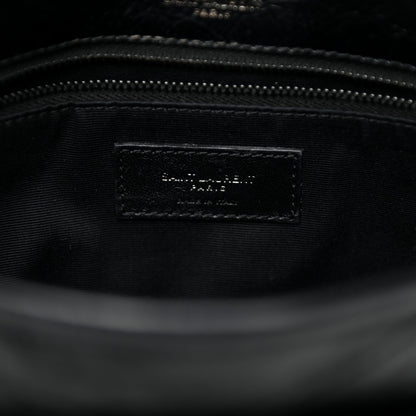 Saint Laurent Crinkled Calfskin Matelasse Monogram Medium Niki Chain Satchel Black 6 of 9