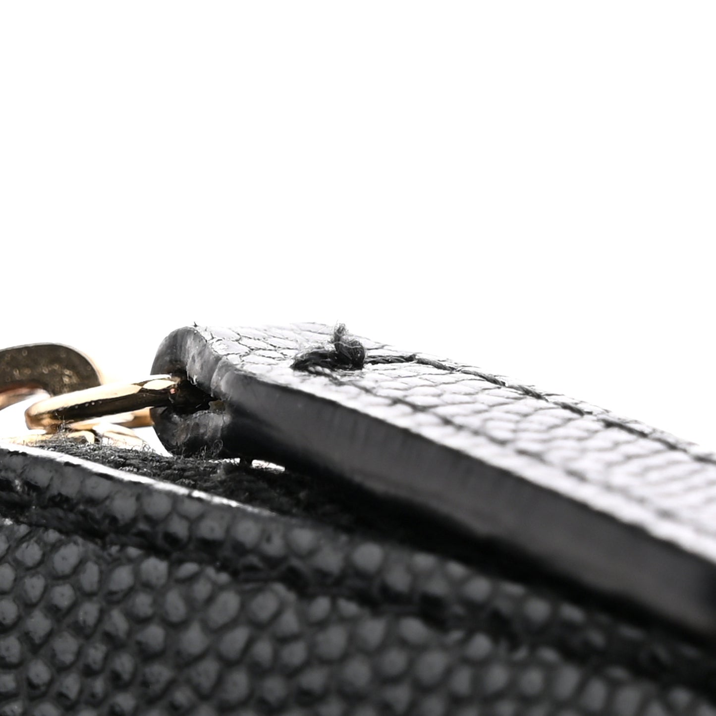 Caviar Quilted Zip Card Holder Black