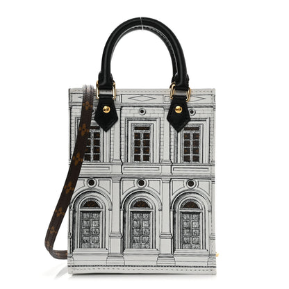 Louis Vuitton X FORNASETTI Calfskin Architettura Petit Sac Plat Black White 1 of 9