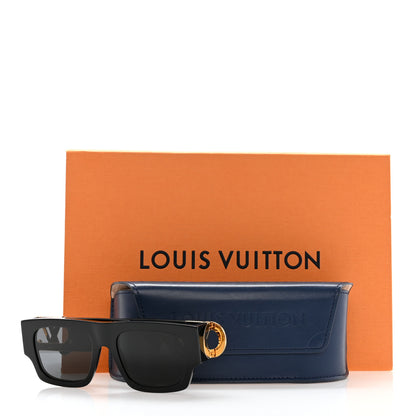 Louis Vuitton Acetate LV Link Square Sunglasses Z1478E Black 9 of 9
