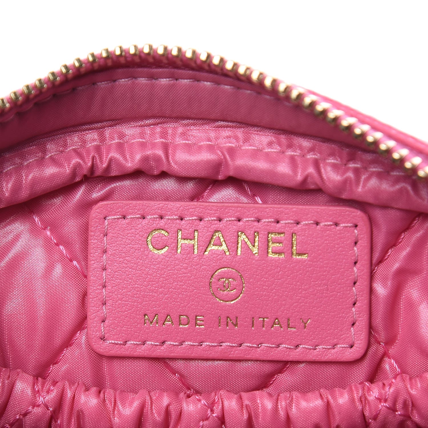 Chanel Caviar Quilted Small Curvy Pouch Cosmetic Case Pink 6 of 10