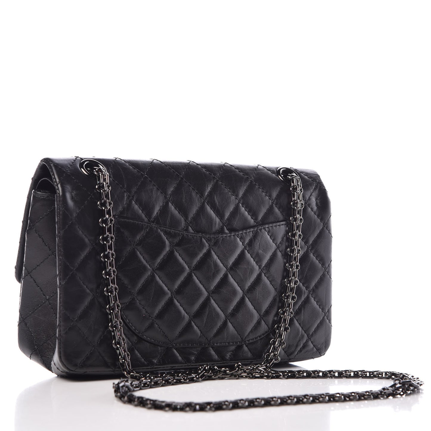 Aged Calfskin Quilted 2.55 Reissue 225 Flap So Black