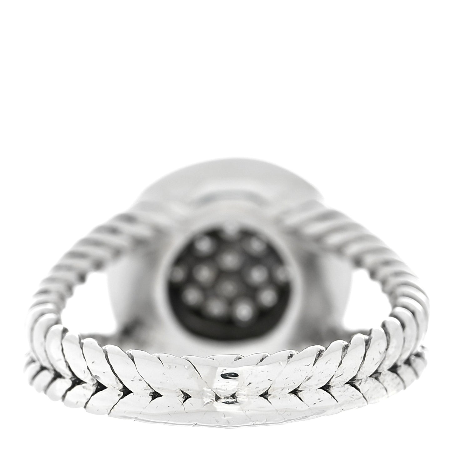 Sterling Silver Diamond 8mm Petite Cerise Pave Ring 53 6.25