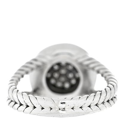 David Yurman Sterling Silver Diamond 8mm Petite Cerise Pave Ring 53 6.25 4 of 5