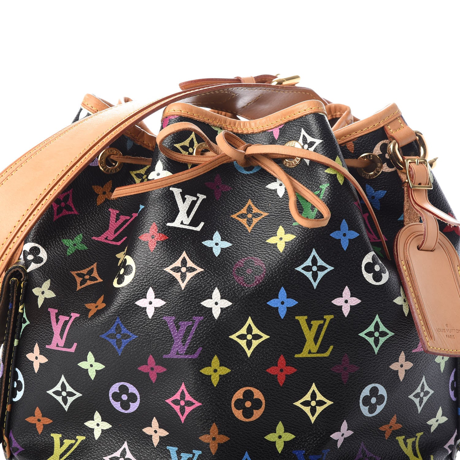 Louis Vuitton Monogram Multicolor Petit Noe Black 8 of 10