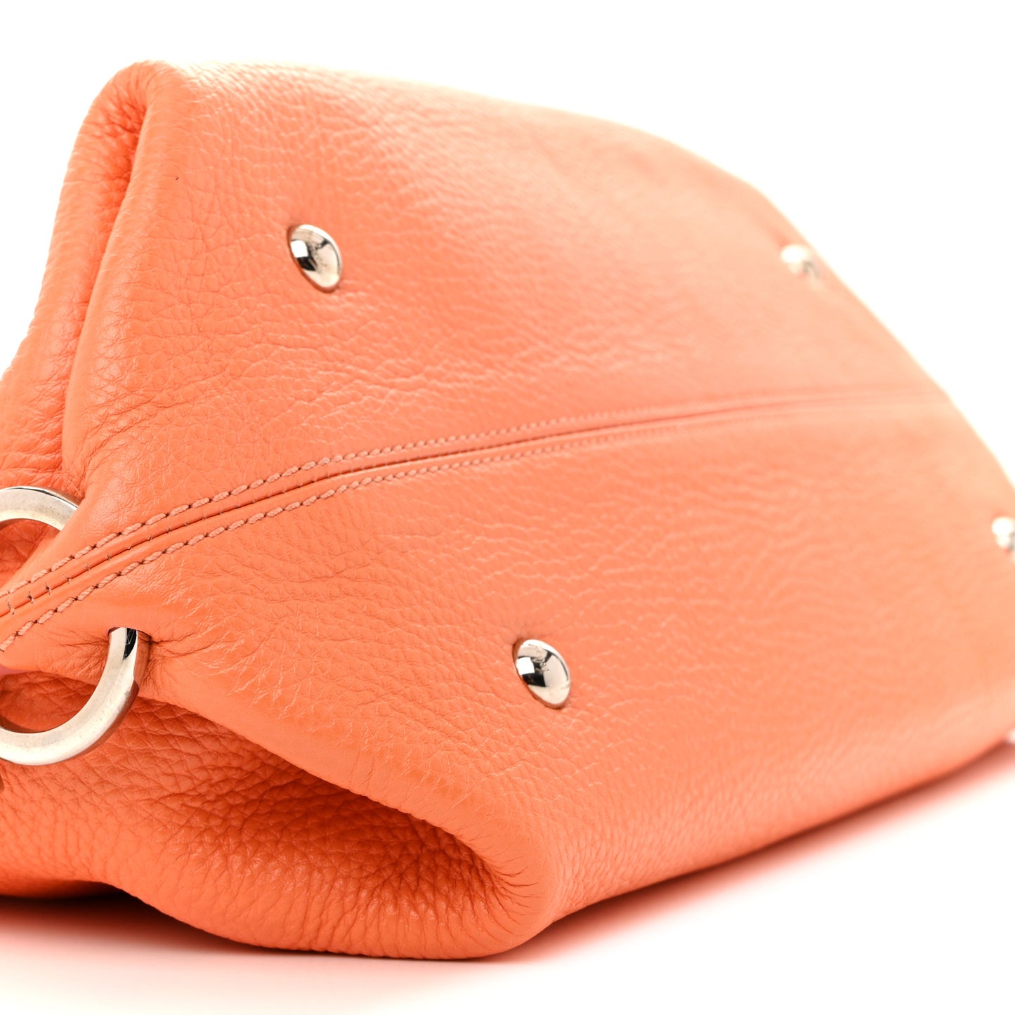 Grained Calfskin Sofia Satchel Orange