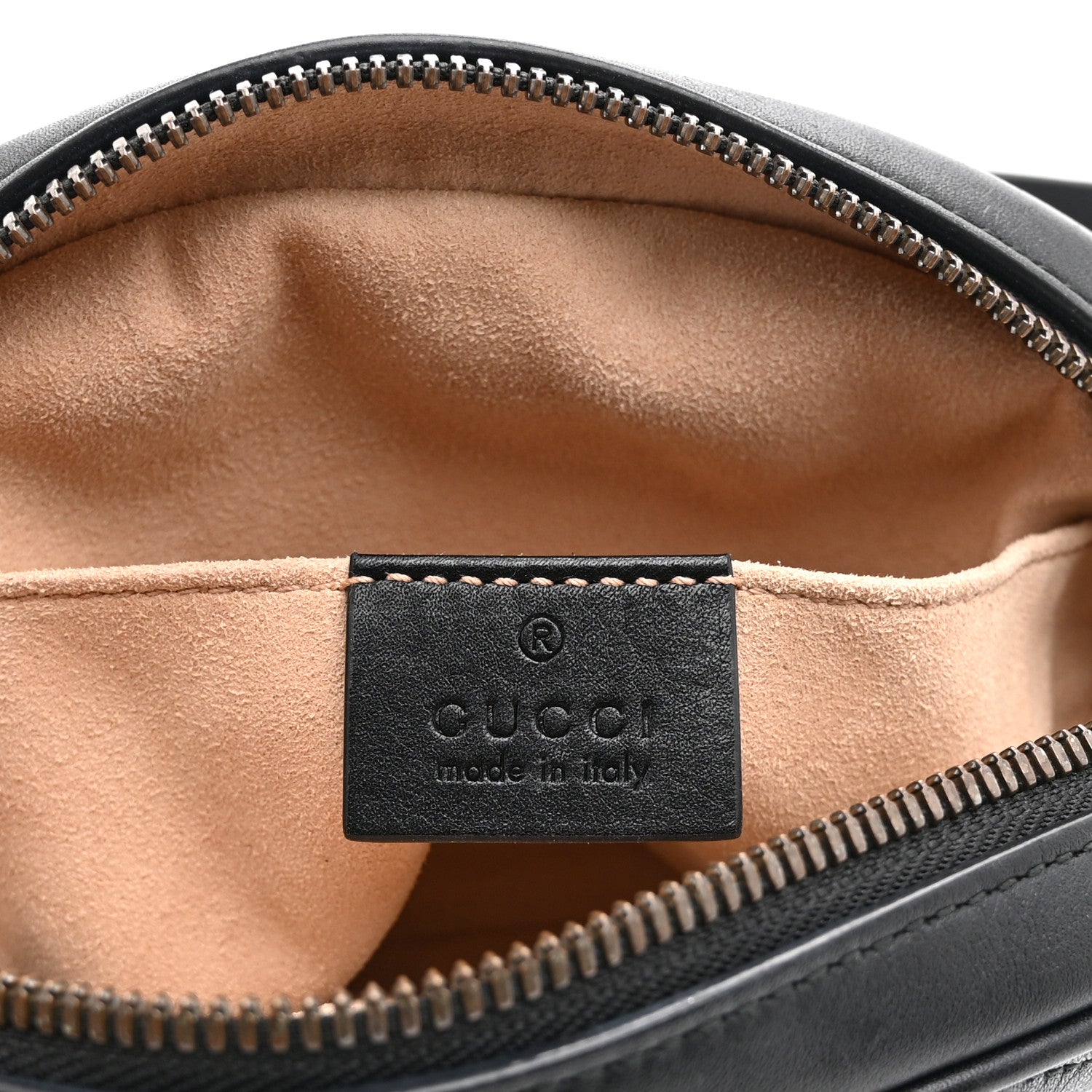 Gucci Calfskin Matelasse GG Marmont Belt Bag 85 34 Black 6 of 10