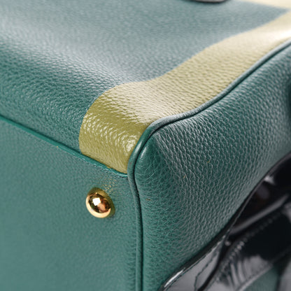 Burberry Grain Calfskin Patent Small The Bee Top Handle Green 13 of 13