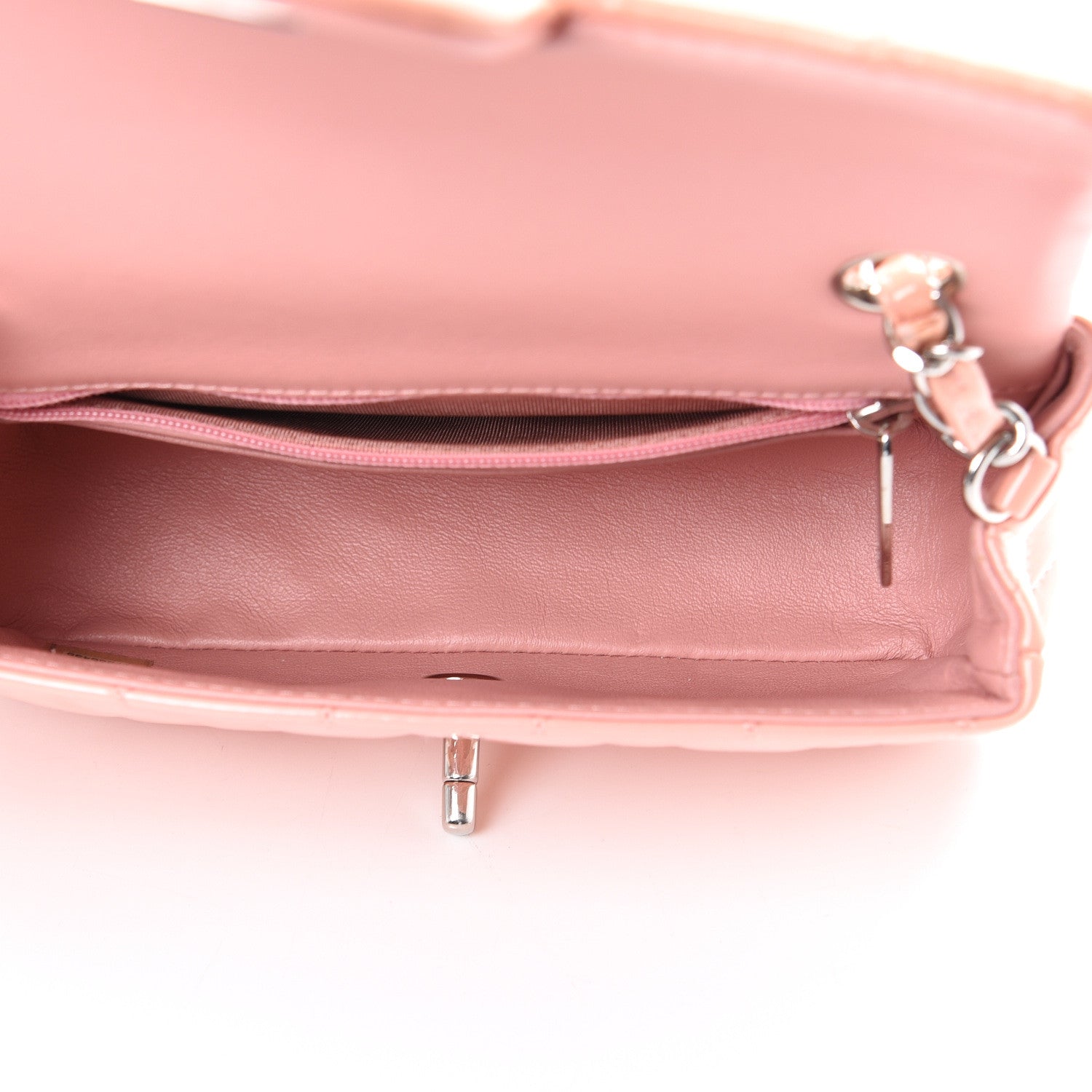 Chanel Patent Calfskin Quilted Mini Rectangular Flap Light Pink 4 of 11
