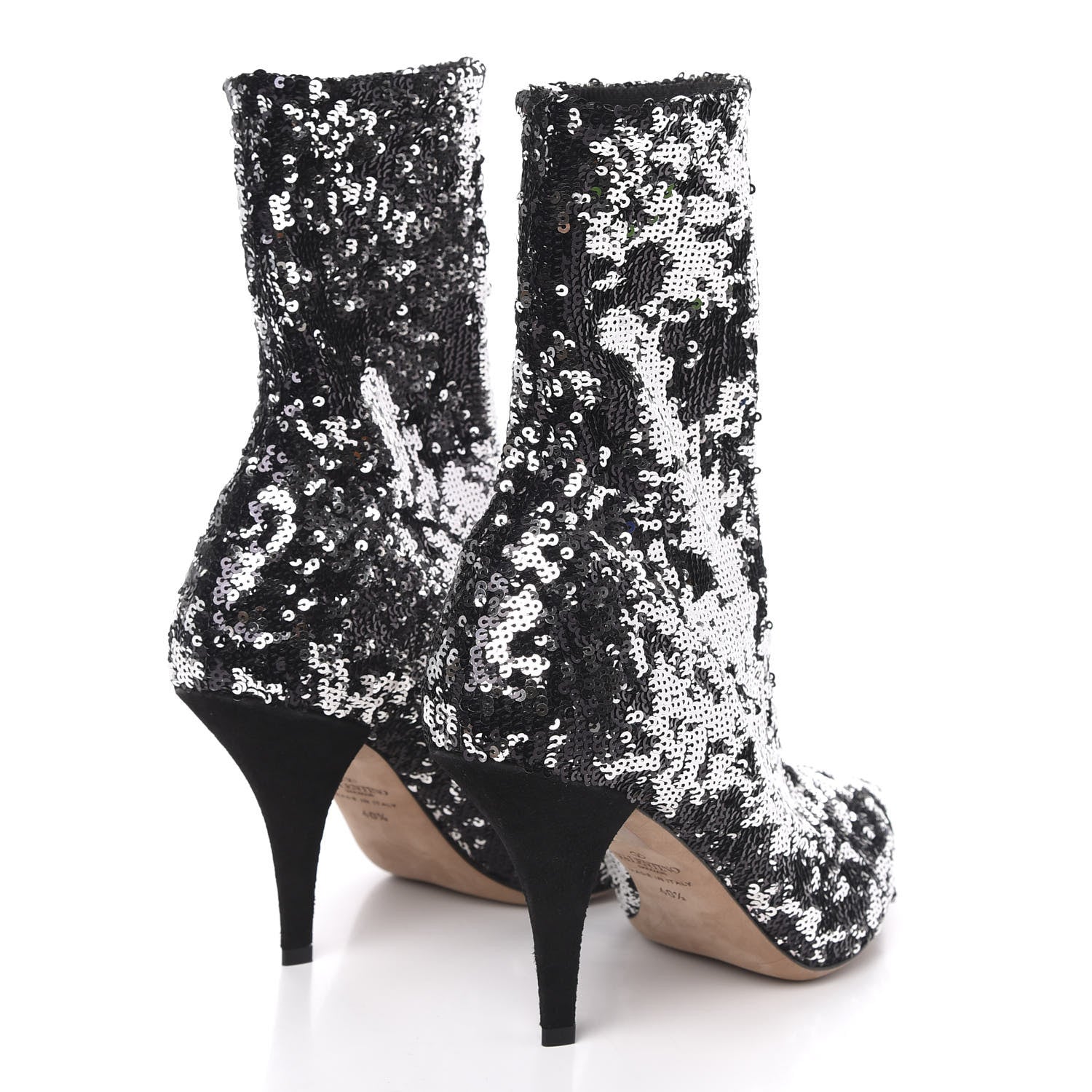 Valentino Garavani Sequin Ankle Boots 40.5 Silver 4 of 7