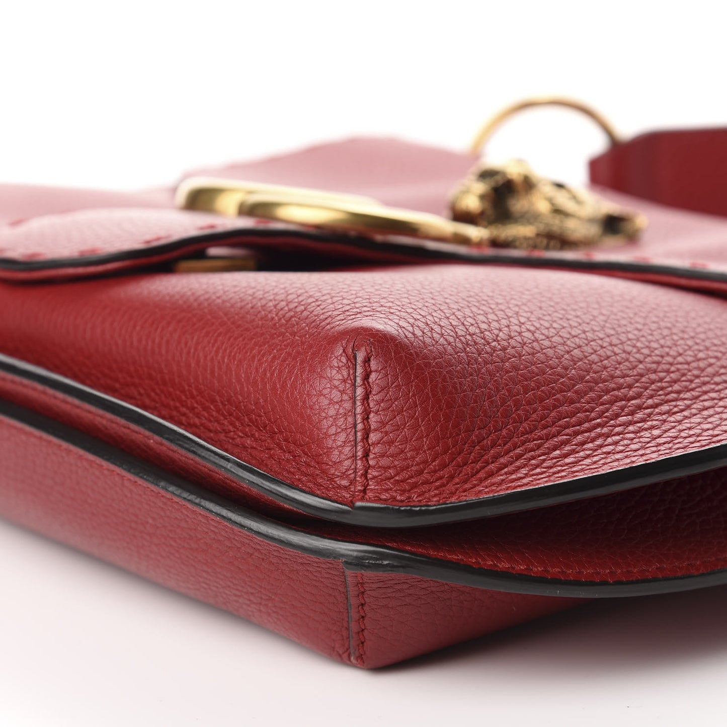 Cellarius Calfskin Feline GG Marmont Flap Shoulder Bag Vulcanic Red