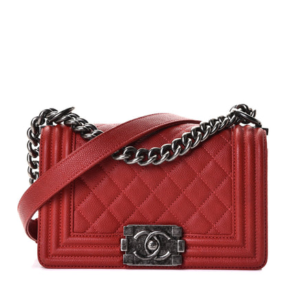 Chanel Caviar Quilted Small Boy Flap Dark Red 1 of 8