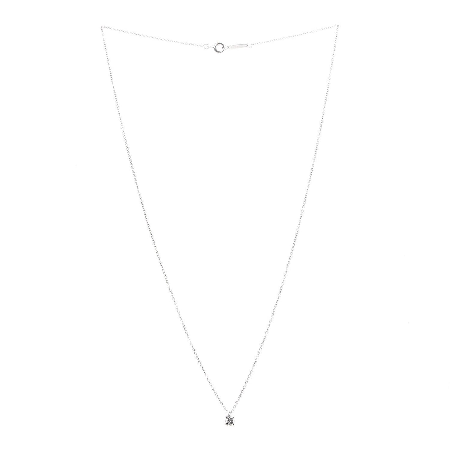 Platinum Diamond .19ct Solitaire Pendant Necklace