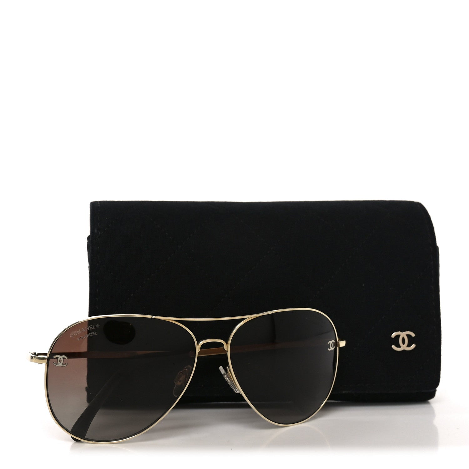 Chanel Aviator CC Sunglasses 4189-T-Q Gold 7 of 7