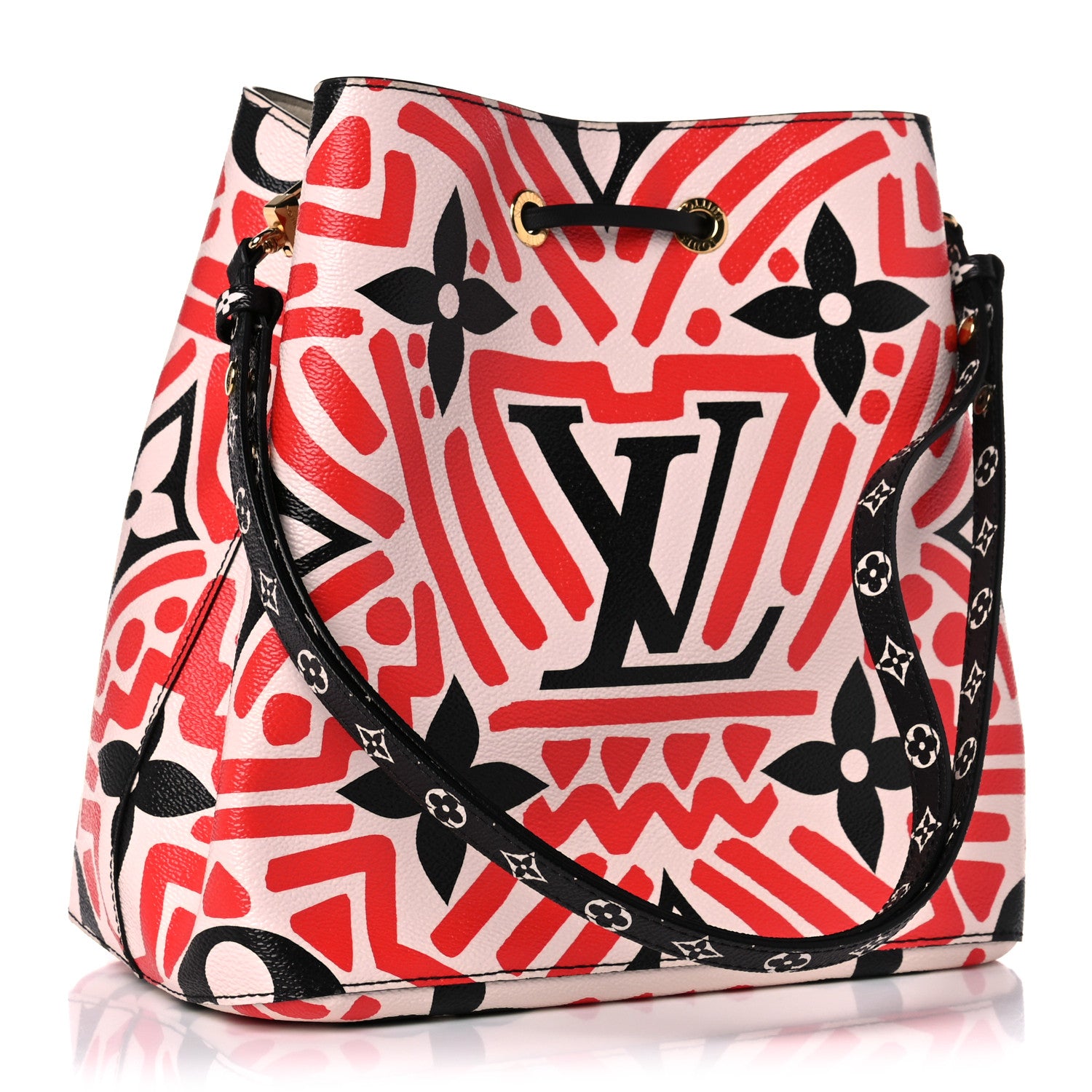 Louis Vuitton Monogram Giant Crafty NeoNoe MM Creme Rouge Black 3 of 9